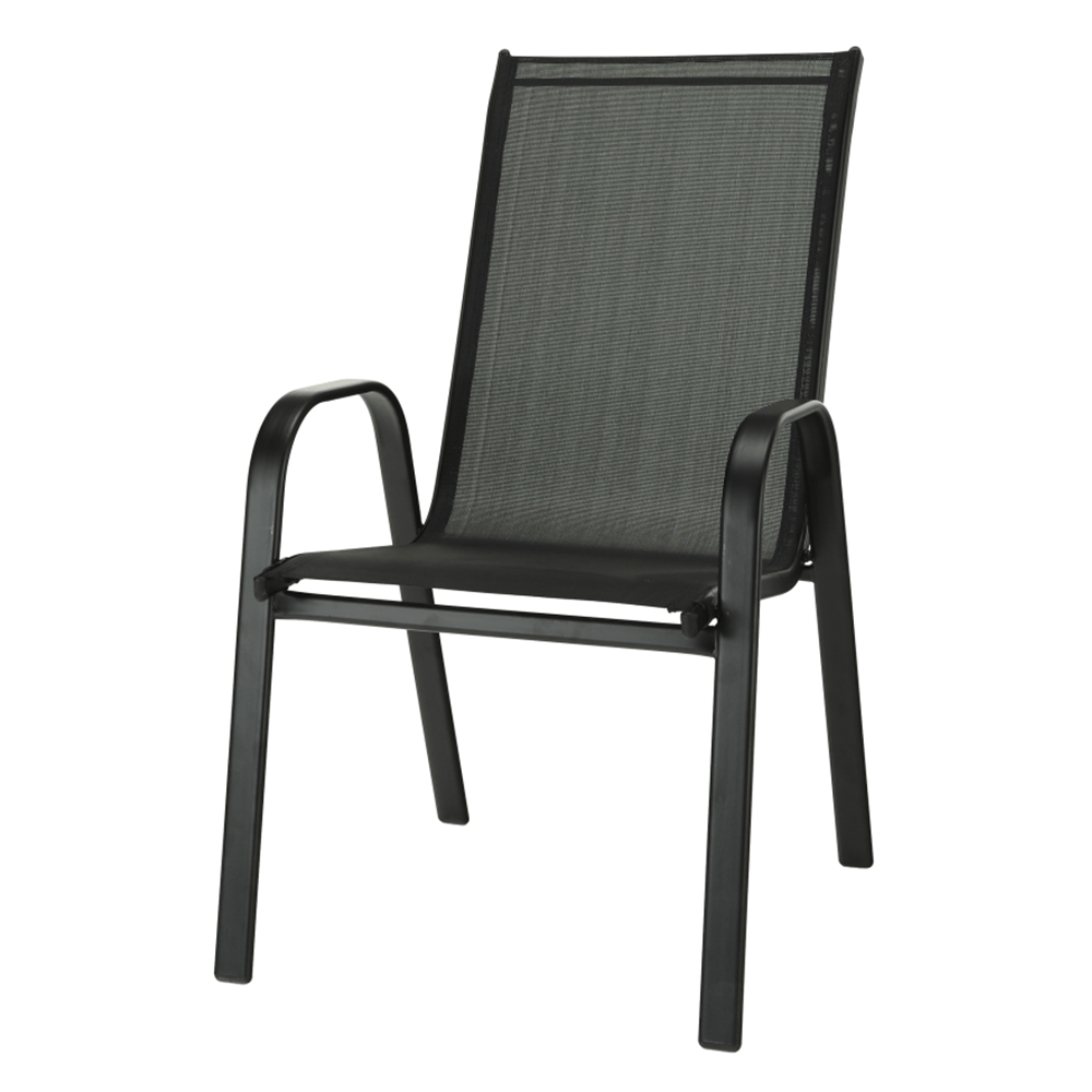 Zahradní židle VALENCIA 2 černá, stohovatelná IWH-1010010