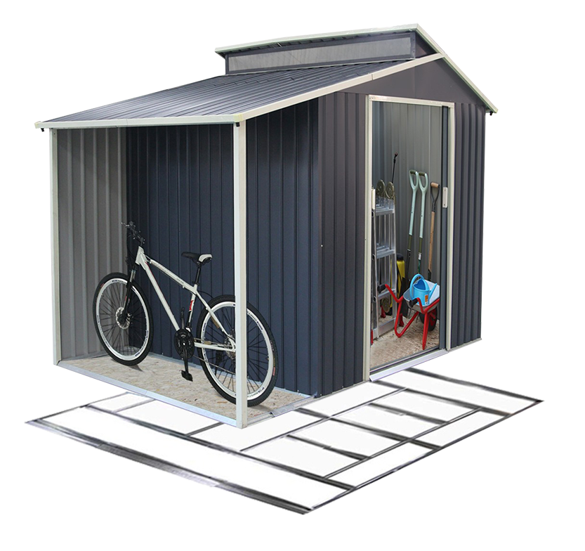 Zahradní domek HERA Z-B 5,65 m² antracit + podlahová konstrukce HERA Z-B IWH-10230046 + IWH-10240015