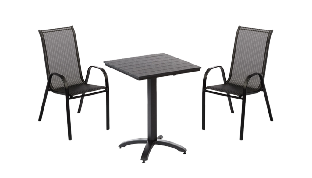 Jídelní set REUS antracit + 2x židle VALENCIA 2 černá IWH-10150039